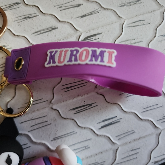 NWT Kawaii Sanrio Keychain Kuromi Keyring Wristlet strap - Picture 2 of 6